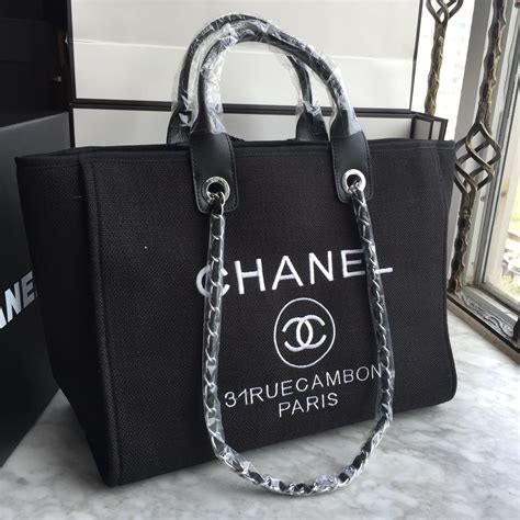 chanel tote bag black cloth|Chanel shopping tote price.